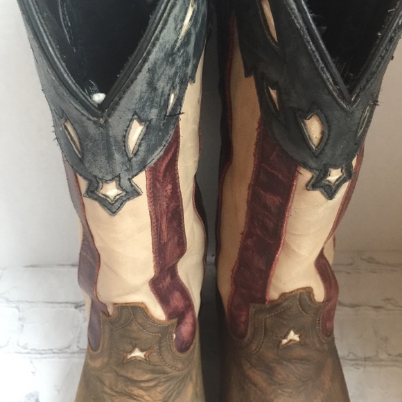 LAREDO STARS & STRIPES COWBOY PATRIOTIC BOOTS 9 - Picture 5 of 14